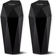 Load image into Gallery viewer, JUSTTOP Car Trash Can with Lid, Diamond Design Small Automatic Portable Trash Can, Easy to Clean, Used in Car Home Office Interior Accessories, 2PCS (Black)