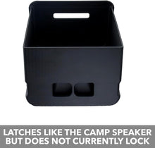 Cargar imagen en el visor de la galería, Camp Speaker Drawer Organizer for Rivian R1S & Rivian R1T - Storage Tray Box Caddy with Premium Leather Liner Insert, Interior Accessory Replacement for the Lower Center Console