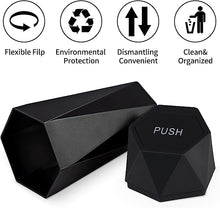 Load image into Gallery viewer, JUSTTOP Car Trash Can with Lid, Diamond Design Small Automatic Portable Trash Can, Easy to Clean, Used in Car Home Office Interior Accessories, 2PCS (Black)