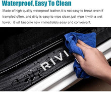 Load image into Gallery viewer, LEXLEY For RIVIAR R1S R1T Carbon Fiber Style Leather Door Sill Protector Anti-Dirty Scuff Plate Cover Guard Sills Protector Trim,Welcome Pedal Protect 4PCS -SLIVER
