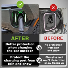 Load image into Gallery viewer, BestEvMod Compatible with Rivian R1T & R1S Charge Port Rain Snow Cover Protector,Outdoor Waterproof,Winter Snow Freezing ICE All Weather Protection, TPE Charger Cover Charging 2022-2024 Accessories