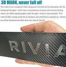 Load image into Gallery viewer, LEXLEY For RIVIAR R1S R1T Carbon Fiber Style Leather Door Sill Protector Anti-Dirty Scuff Plate Cover Guard Sills Protector Trim,Welcome Pedal Protect 4PCS -SLIVER