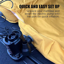 Cargar imagen en el visor de la galería, Air Bed, Compatible with Rivian R1S and Mercedes EQS, Heavy-Duty Inflatable Backseat Car Mattress with Air Pump and Storage Bag, Camping and Travel Gear, 84x53x4-Inches, Yellow