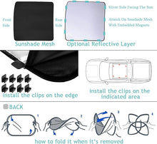 Load image into Gallery viewer, BestEvMod for Rivian R1T Foldable Roof Sunshade 2 Layer Accessories,Sunroof Reflective Covers Blocks Glare Blocks UV Rays Heat & Sun Protection Compatible with Rivian R1T 2022 2023 Accessories (Black)
