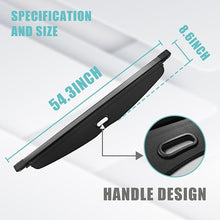 Load image into Gallery viewer, BestEvMod Compatible with Rivian R1S Retractable Trunk Cargo Cover Interior Accessories, Black Rear Trunk Cargo Cover Shield Privacy Cover Compatible with Rivian R1S 2022-2024 Accessories