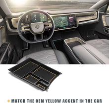 Load image into Gallery viewer, BestEvMod for Rivian R1T & Rivian R1S Lower Center Console Organizer Tray Interior Accessories Storage Box ABS Material with PVC Trim Compatible with Rivian R1T/R1S 2022 2023 2024 Accessories (Yellow)
