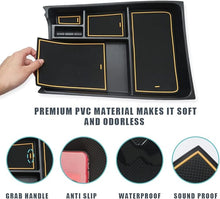 Load image into Gallery viewer, BestEvMod for Rivian R1T & Rivian R1S Lower Center Console Organizer Tray Interior Accessories Storage Box ABS Material with PVC Trim Compatible with Rivian R1T/R1S 2022 2023 2024 Accessories (Yellow)