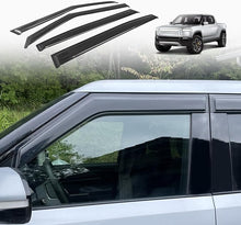 Load image into Gallery viewer, BestEvMod Compatible with Rivian R1T Rain Guards Tape-On Side Window Visor Deflectors Vent Guard Shade R1T 2022 2023 2024