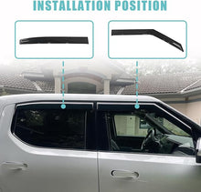 Load image into Gallery viewer, BestEvMod Compatible with Rivian R1T Rain Guards Tape-On Side Window Visor Deflectors Vent Guard Shade R1T 2022 2023 2024