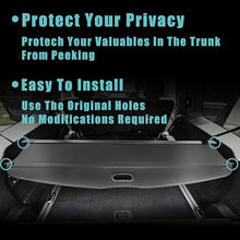 Load image into Gallery viewer, BestEvMod Compatible with Rivian R1S Retractable Trunk Cargo Cover Interior Accessories, Black Rear Trunk Cargo Cover Shield Privacy Cover Compatible with Rivian R1S 2022-2024 Accessories