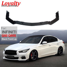 Cargar imagen en el visor de la galería, Loyalty for 2014 2015 2016 2017 INFINITI Q50 Q50S Sport Front Bumper Lip PP Painted Racing Gloss Black Car Accessories - ExpertPickleball.com