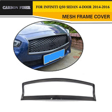 Cargar imagen en el visor de la galería, Real Carbon Fiber Front Grill Outline Trim Cover Frame for Infiniti Q50 Sedan 4-Door 2014 - 2017 Grille Trim Cover Frame - ExpertPickleball.com