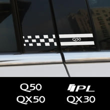 Cargar imagen en el visor de la galería, 2PCS Auto Middle Column Decal Car Window B Pillars Sticker For Infiniti Q50 Q30 Q60 Q70 IPL QX50 QX30 QX60 QX70 QX80 Accessories - ExpertPickleball.com