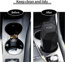 Load image into Gallery viewer, JUSTTOP Car Trash Can with Lid, Diamond Design Small Automatic Portable Trash Can, Easy to Clean, Used in Car Home Office Interior Accessories, 2PCS (Black)
