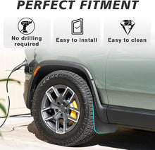 Cargar imagen en el visor de la galería, BestEvMod Mud Flaps Splash Guards Compatible with Rivian R1T 2022 2023 2024 Accessories Splash Fender Winter Vehicle Sediment Dirt Protection Set of 4 No Need to Drill Holes
