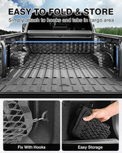 Load image into Gallery viewer, Karltys Truck Bed Cargo Net for 2022-2024 Rivian R1T /R1S Accessories, Envelope Style Cargo Net Stretchable, Adjustable Elastic Heavy Dudy Nylon Mesh Netting with 8PCS Durable Hooks
