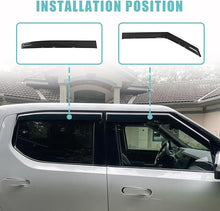 Cargar imagen en el visor de la galería, BestEvMod Compatible with Rivian R1T Rain Guards Tape-On Side Window Visor Deflectors Vent Guard Shade R1T 2022 2023 2024
