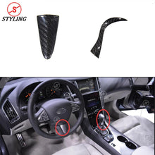 Load image into Gallery viewer, Gear shift knob cover Handle Trim For Infiniti Q50 Q50S Carbon Fiber Steering Wheel Trim Cover Car sticker 2014 2015 2016 2017+
