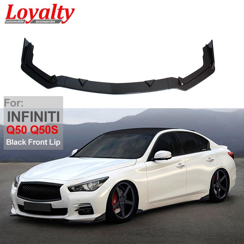 Loyalty for 2014 2015 2016 2017 INFINITI Q50 Q50S Sport Front Bumper Lip PP Painted Racing Gloss Black Car Accessories - ExpertPickleball.com