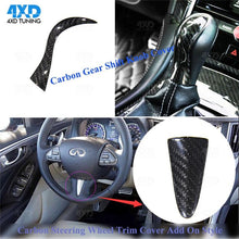 Load image into Gallery viewer, Q50 Gear Shift Knob Cover For Infiniti Q50S Carbon Steering Wheel Patch Trim sticker interior trim 2014 2015 2016 2017 2018 2019
