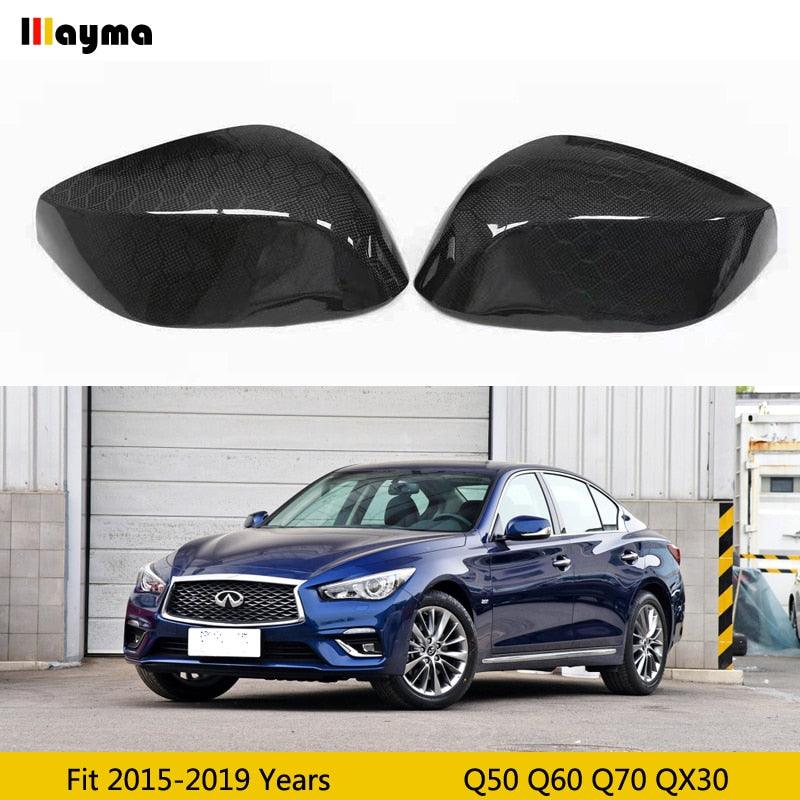 Q50 Honeycomb side Mirror Caps Real Carbon Fiber Car Mirror Covers for Infiniti Q50S Q60 Q70 QX30 2015 2016 2017 2018 2019 2020