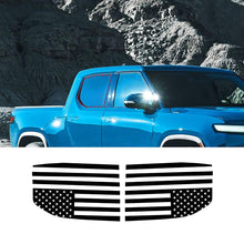 Cargar imagen en el visor de la galería, For Rivian R1T (Pickup trucks) 2022 Black Rear Side Window Sticker American Flag Style Sticker Decals Car Accessories
