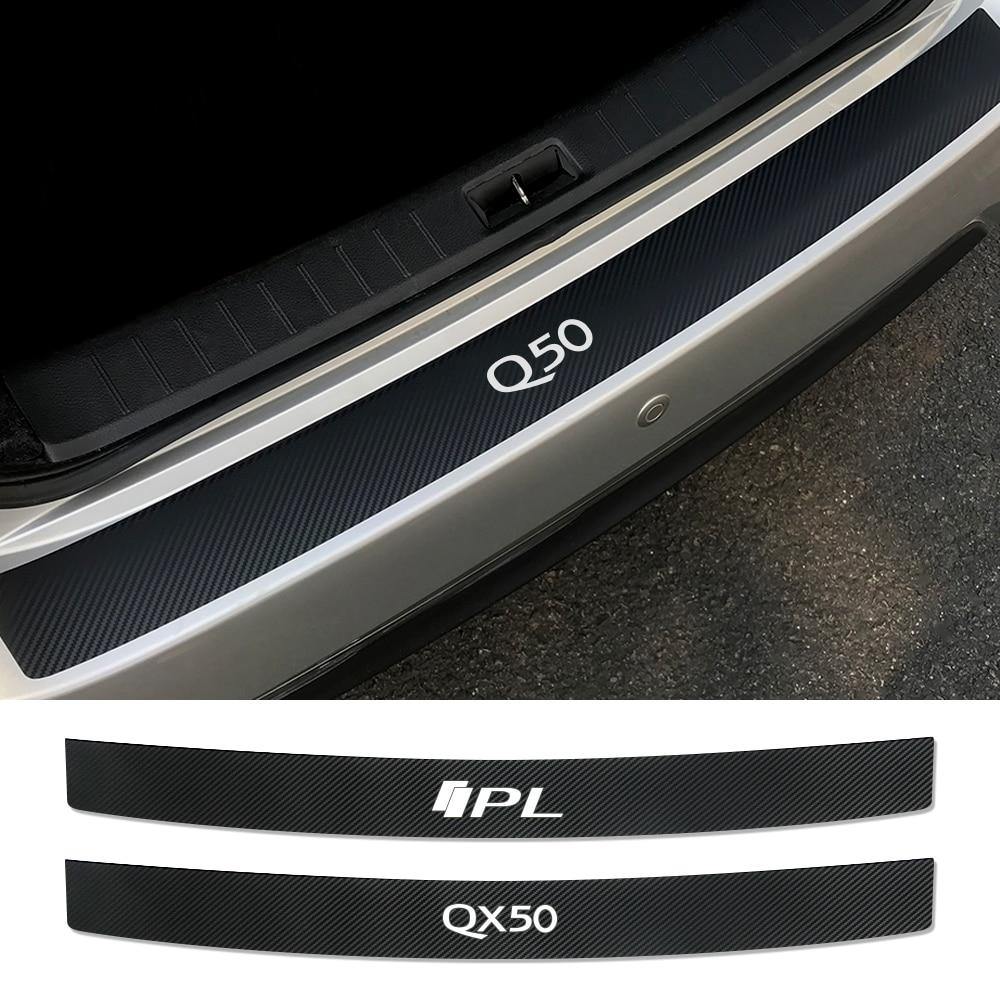 Auto Trunk Carbon Fiber Protector Car Rear Bumper Stickers For Infiniti Q50 Q30 Q60 Q70 IPL QX50 QX30 QX60 QX70 QX80 Accessories - ExpertPickleball.com