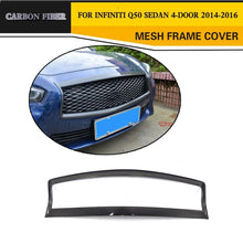 Load image into Gallery viewer, Real Carbon Fiber Front Grill Outline Trim Cover Frame for Infiniti Q50 Sedan 4-Door 2014 - 2017 Grille Trim Cover Frame - ExpertPickleball.com
