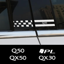 Load image into Gallery viewer, 2PCS Auto Middle Column Decal Car Window B Pillars Sticker For Infiniti Q50 Q30 Q60 Q70 IPL QX50 QX30 QX60 QX70 QX80 Accessories - ExpertPickleball.com
