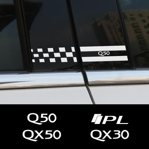 2PCS Auto Middle Column Decal Car Window B Pillars Sticker For Infiniti Q50 Q30 Q60 Q70 IPL QX50 QX30 QX60 QX70 QX80 Accessories - ExpertPickleball.com