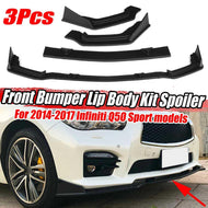 3Pcs Car Front Bumper Lip Body Kit Spoiler Bumper Splitter Lip Diffuser Protection  For Infiniti Q50 Sport 2014-2017 - ExpertPickleball.com